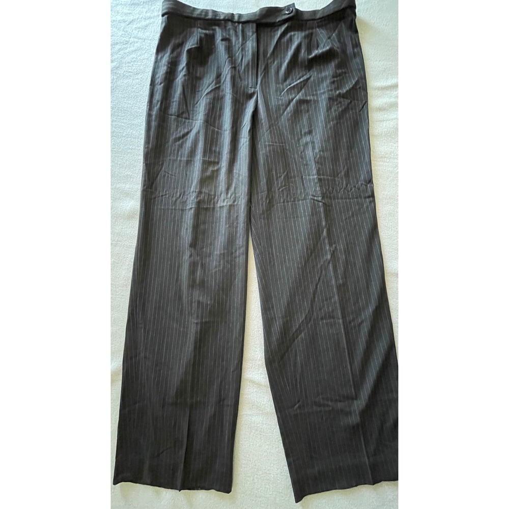 Valerie Stevens Woman Pinstripe Dress Pants Black Pink Blue‎ Stripe 16W Wide Leg